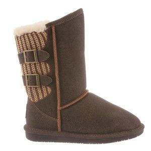 BearPaw Chestnut Distressed Boshie Suede Boot Sz10